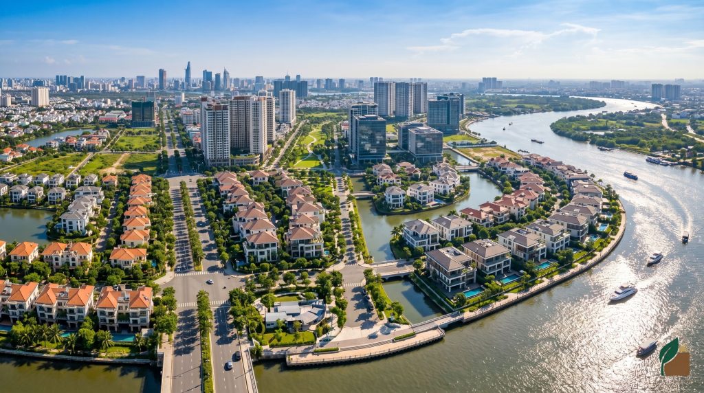 Toàn cảnh Thạnh Mỹ Lợi trên cao