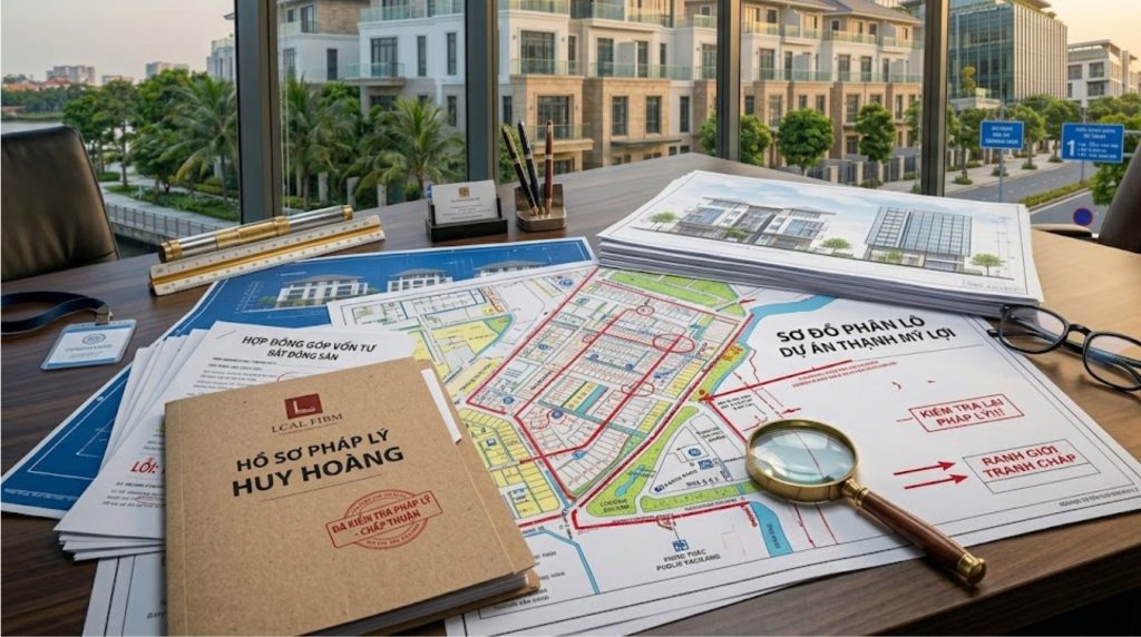Bản đồ quy hoạch và hồ sơ pháp lý cần được kiểm tra kỹ lưỡng để tránh rủi ro khi mua đất Thạnh Mỹ Lợi.