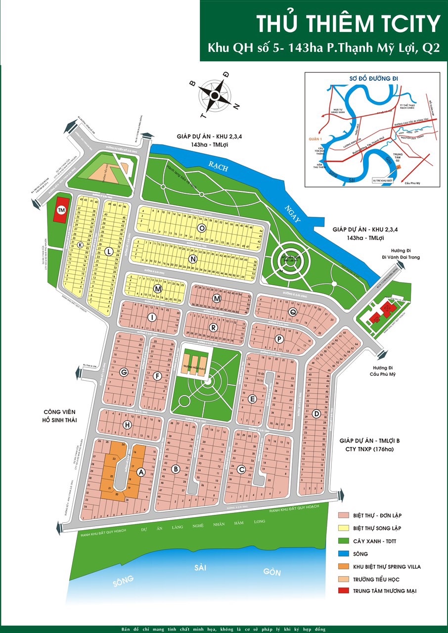 Bản đồ phân lô dự án khu dân cư Villa Thủ Thiêm Thạnh Mỹ Lợi Quận 2